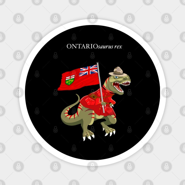 Clanosaurus Rex ONTARIOsaurus rex Ontario Canada Flag Tyrannosaurus Rex Magnet by BullShirtCo